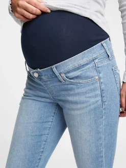 Maternity True Waistband Full Panel Destructed Skinny Ankle Jeans