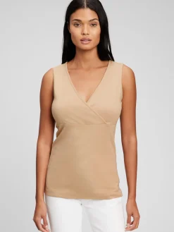 Maternity V-Neck Nursing Tank Top