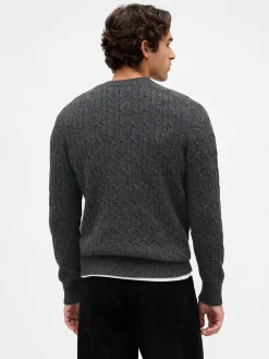Merino Wool-Blend Cable-Knit Sweater