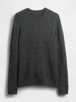 Merino Wool-Blend Cable-Knit Sweater