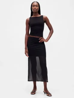 Mesh Midi Skirt