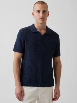 Mesh Polo Sweater