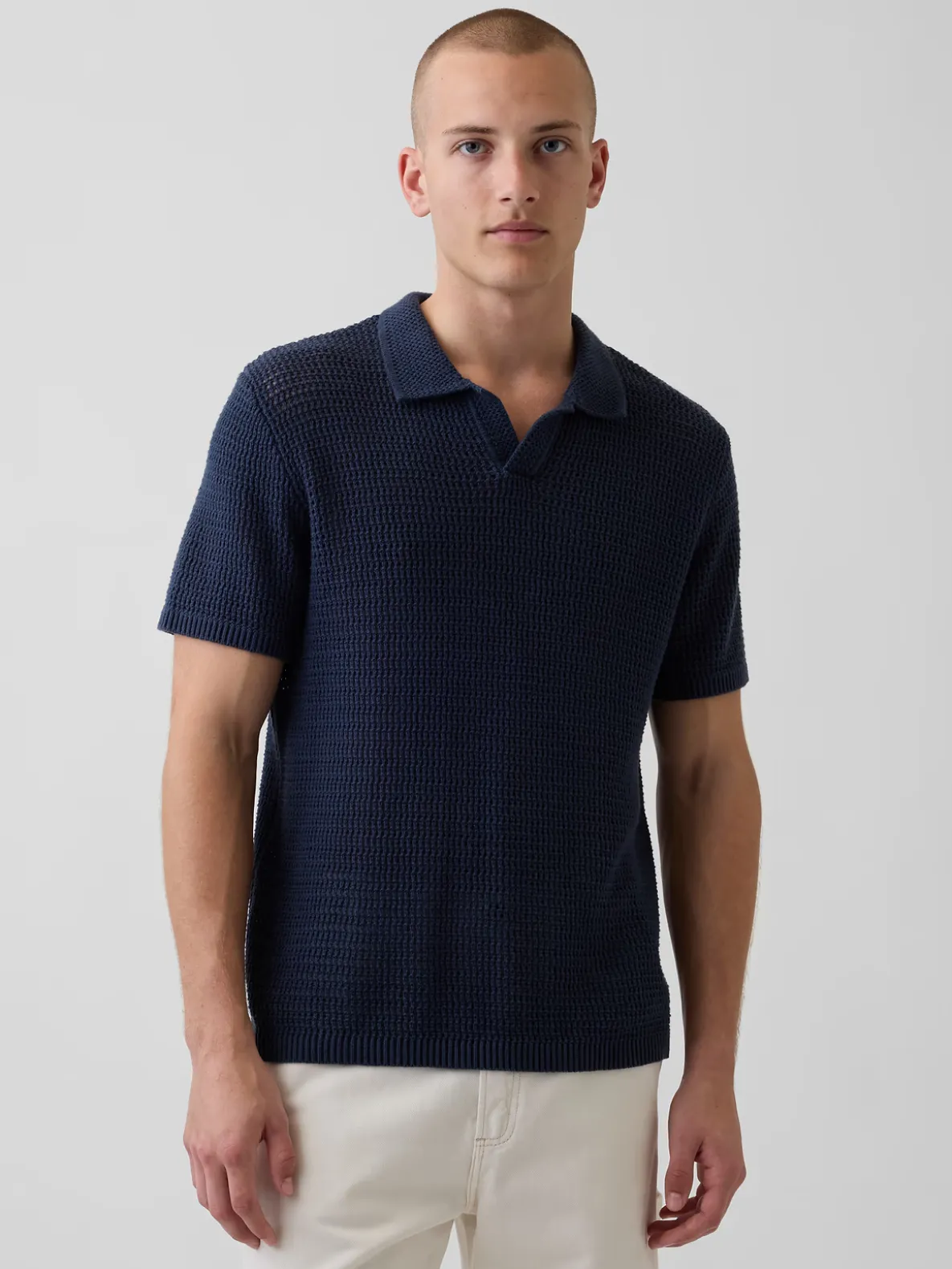 Mesh Polo Sweater