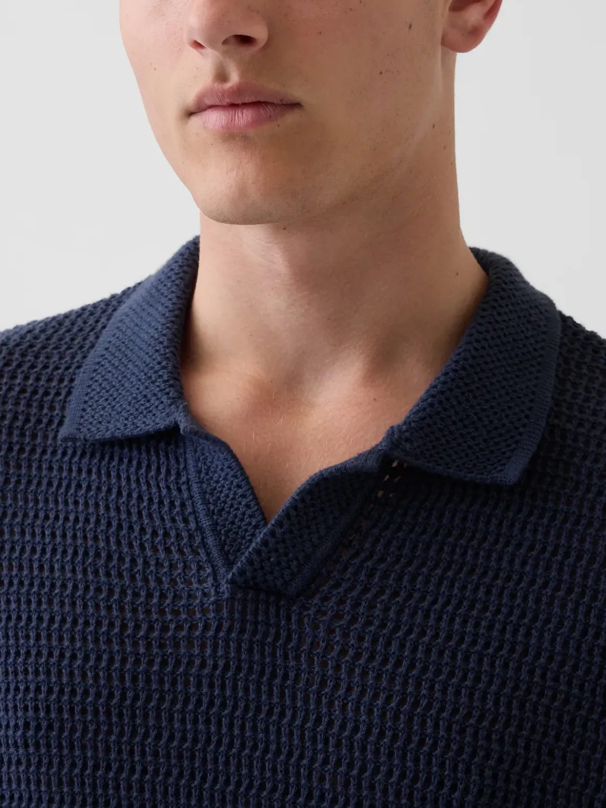 Mesh Polo Sweater