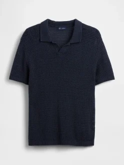 Mesh Polo Sweater