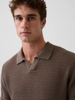 Mesh Polo Sweater