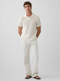 Mesh Polo Sweater