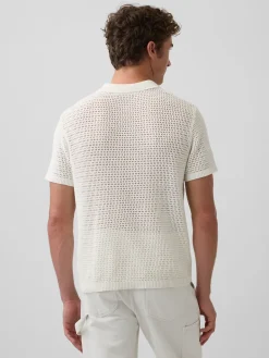 Mesh Polo Sweater