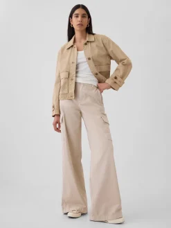 Mid Rise Cargo Baggy Khakis