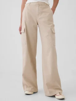 Mid Rise Cargo Baggy Khakis