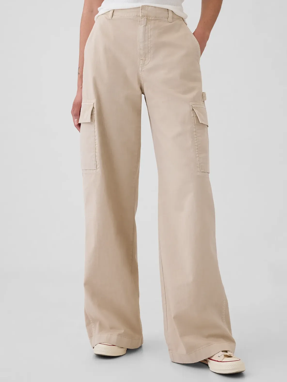 Mid Rise Cargo Baggy Khakis