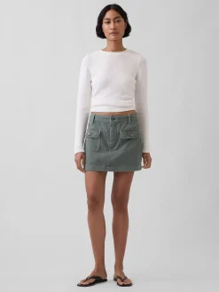Mid Rise Cargo Mini Skort