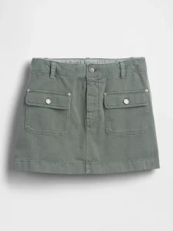 Mid Rise Cargo Mini Skort