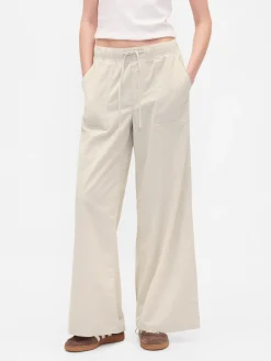 Mid Rise Corduroy Baggy Pants