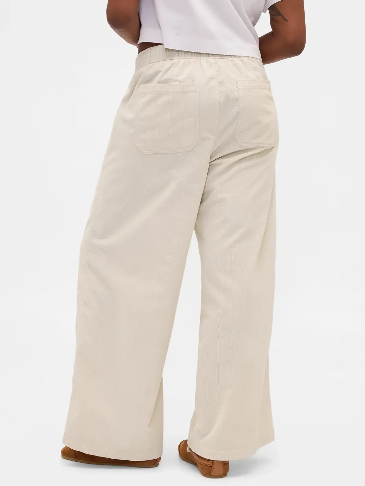 Mid Rise Corduroy Baggy Pants