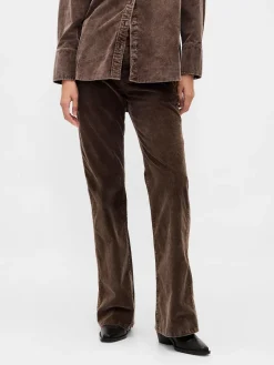 Mid Rise Corduroy Flare Pants