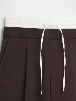 Mid Rise Double-Waist Pants