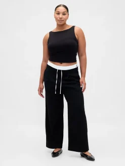 Mid Rise Double-Waist Pants
