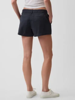 Mid Rise Khaki Shorts