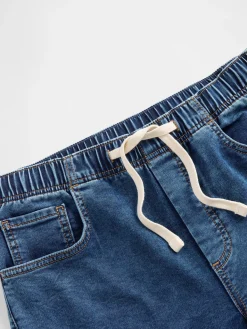 Mid Rise Knit Denim Baggy Jeans