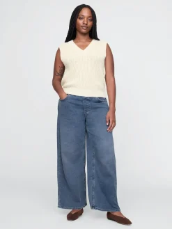Mid Rise Knit Easy Baggy Jeans