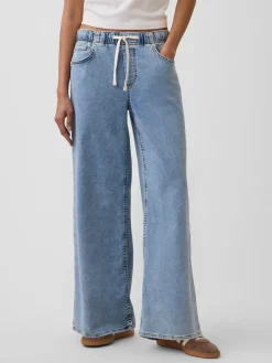 Mid Rise Knit Easy Baggy Jeans