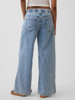 Mid Rise Knit Easy Baggy Jeans