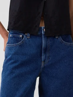 Mid Rise Longline Denim Shorts