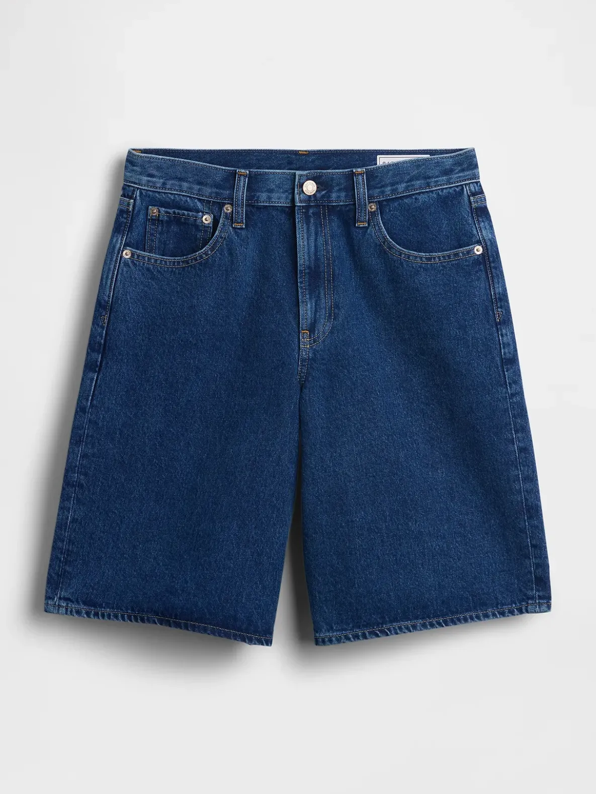 Mid Rise Longline Denim Shorts