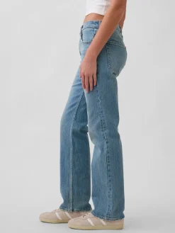 Mid Rise Relaxed Straight Jeans