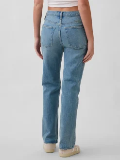 Mid Rise Relaxed Straight Jeans