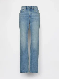 Mid Rise Relaxed Straight Jeans