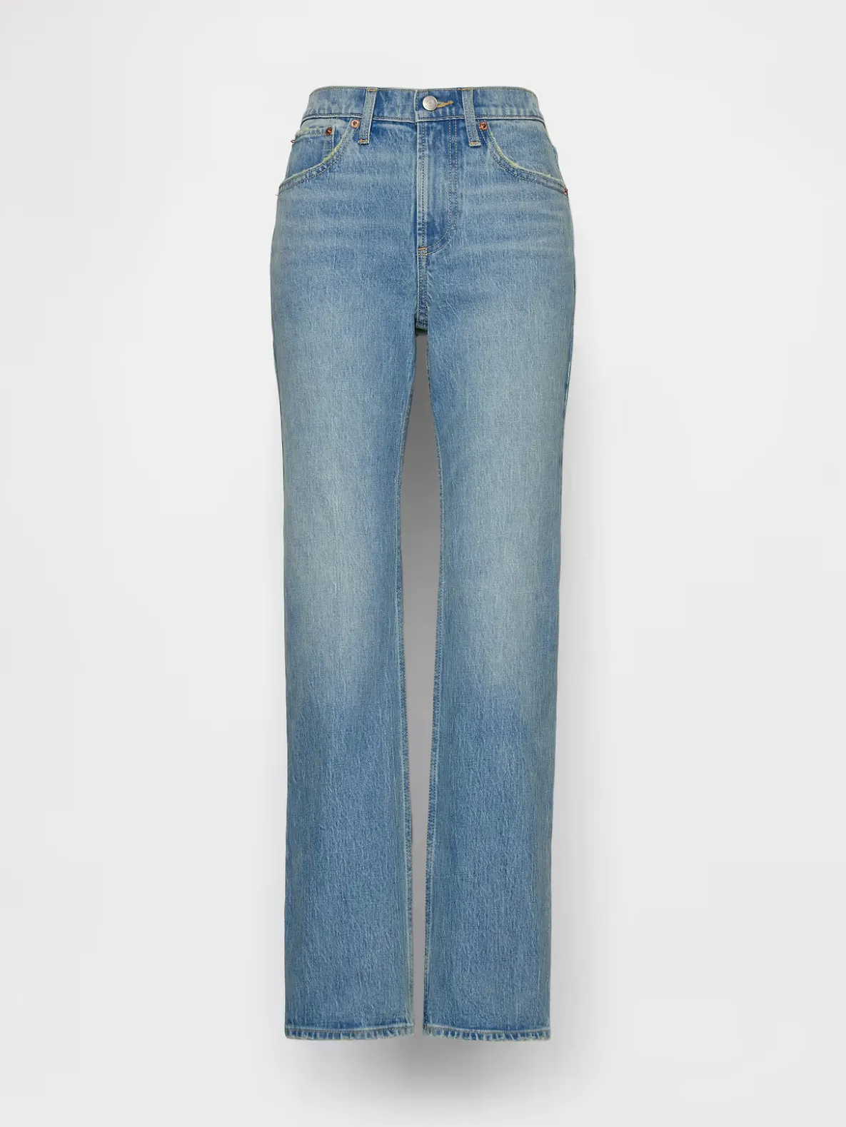 Mid Rise Relaxed Straight Jeans