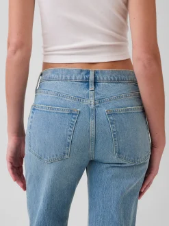 Mid Rise Relaxed Straight Jeans
