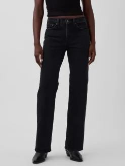 Mid Rise Relaxed Straight Jeans