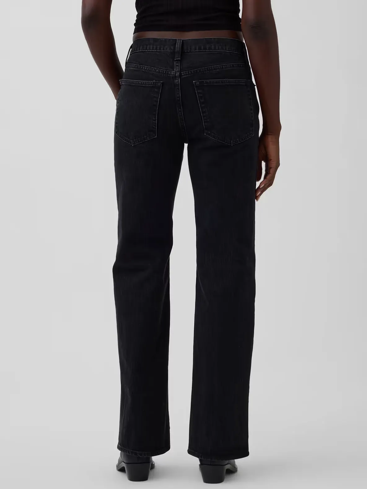 Mid Rise Relaxed Straight Jeans