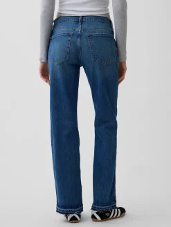Mid Rise Relaxed Straight Jeans