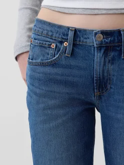 Mid Rise Relaxed Straight Jeans