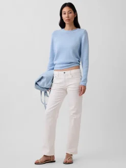 Mid Rise Relaxed Straight Jeans