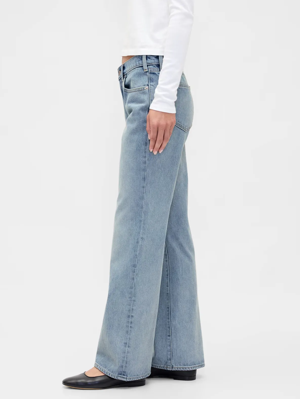 Mid Rise Rigid Relaxed Flare Jeans