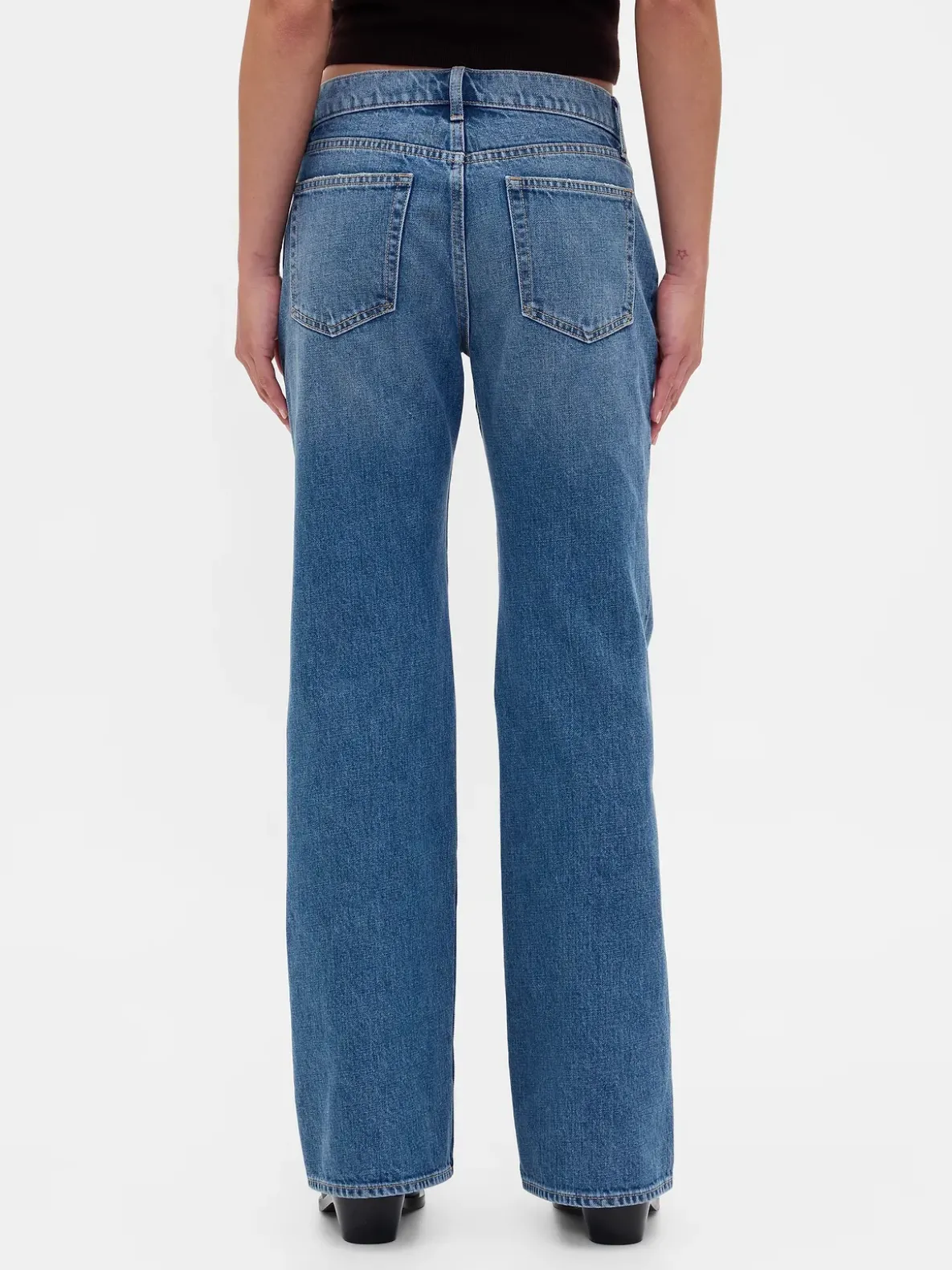 Mid Rise Rigid Relaxed Flare Jeans