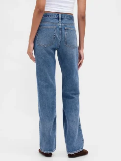 Mid Rise Rigid Relaxed Straight Jeans