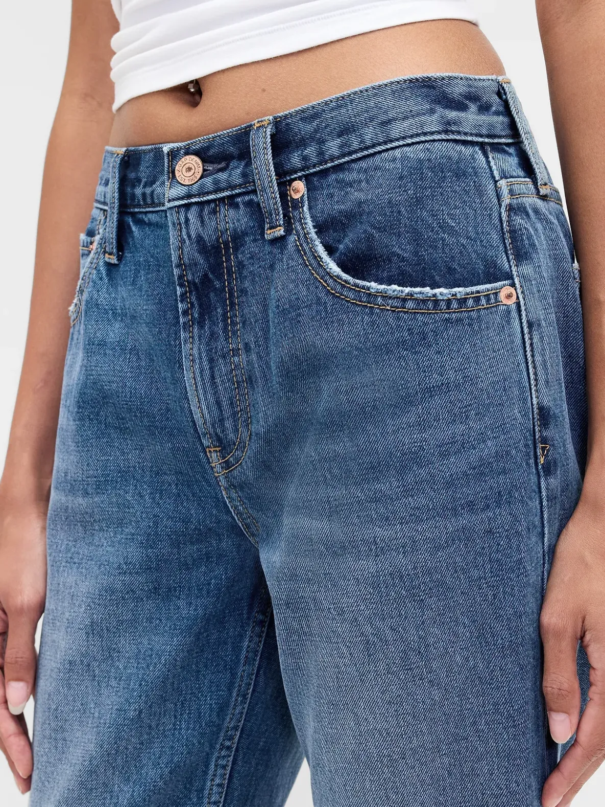 Mid Rise Rigid Relaxed Straight Jeans