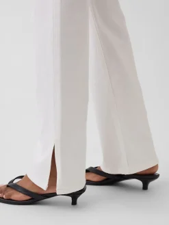 Mid Rise Split-Hem Relaxed Straight Jeans