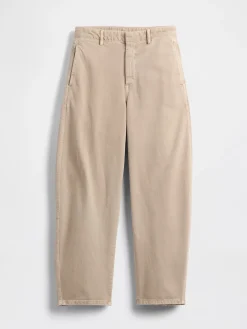 Mid Rise Twill Barrel Pants