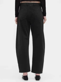 Mid Rise Twill Barrel Pants
