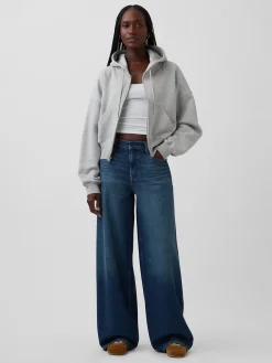 Mid Rise UltraSoft Buckle Baggy Jeans