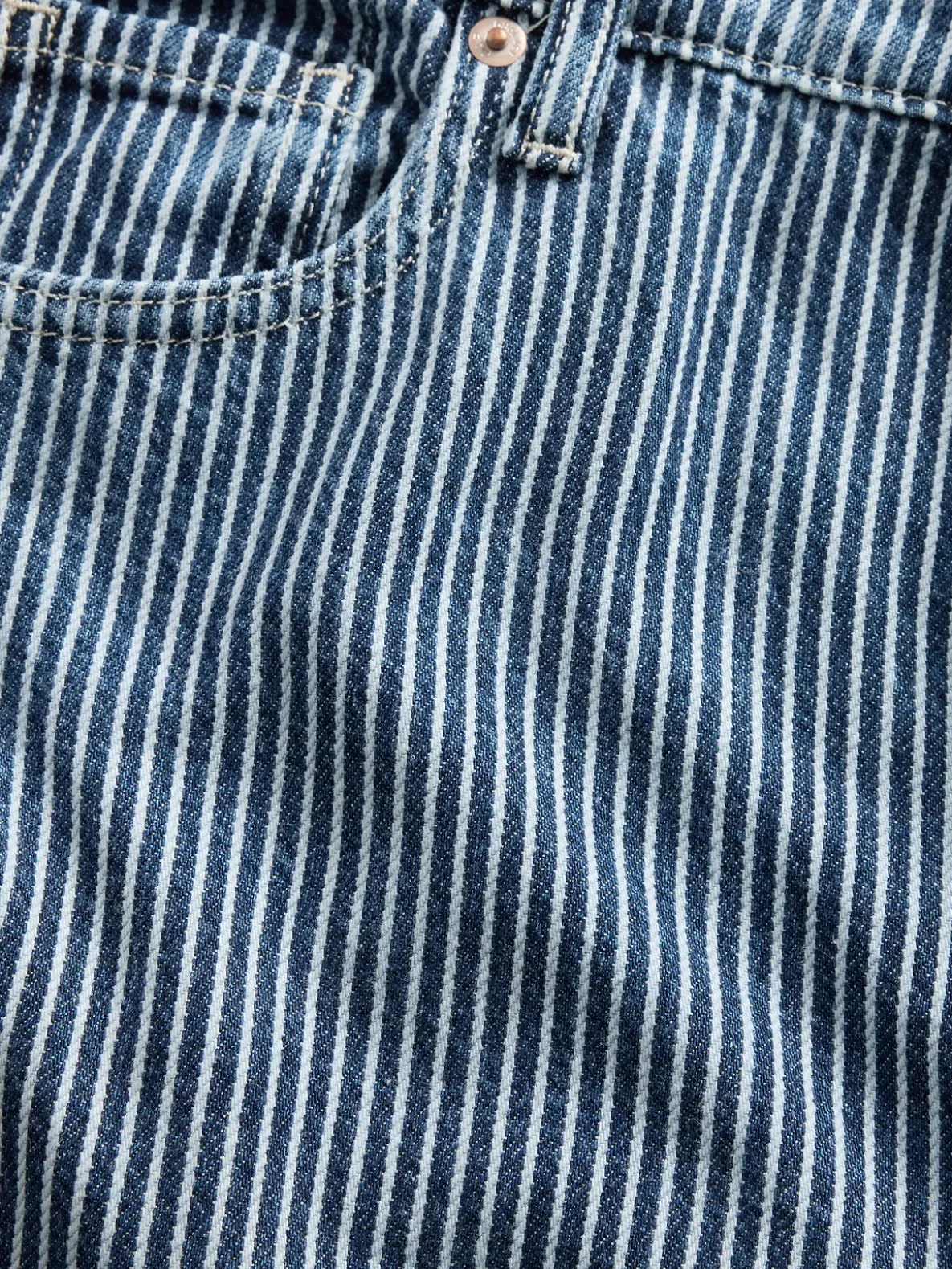 Mid Rise UltraSoft Denim Stripe Baggy Jeans