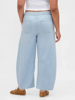 Mid Rise UltraSoft Denim Stripe Easy Horseshoe Jeans