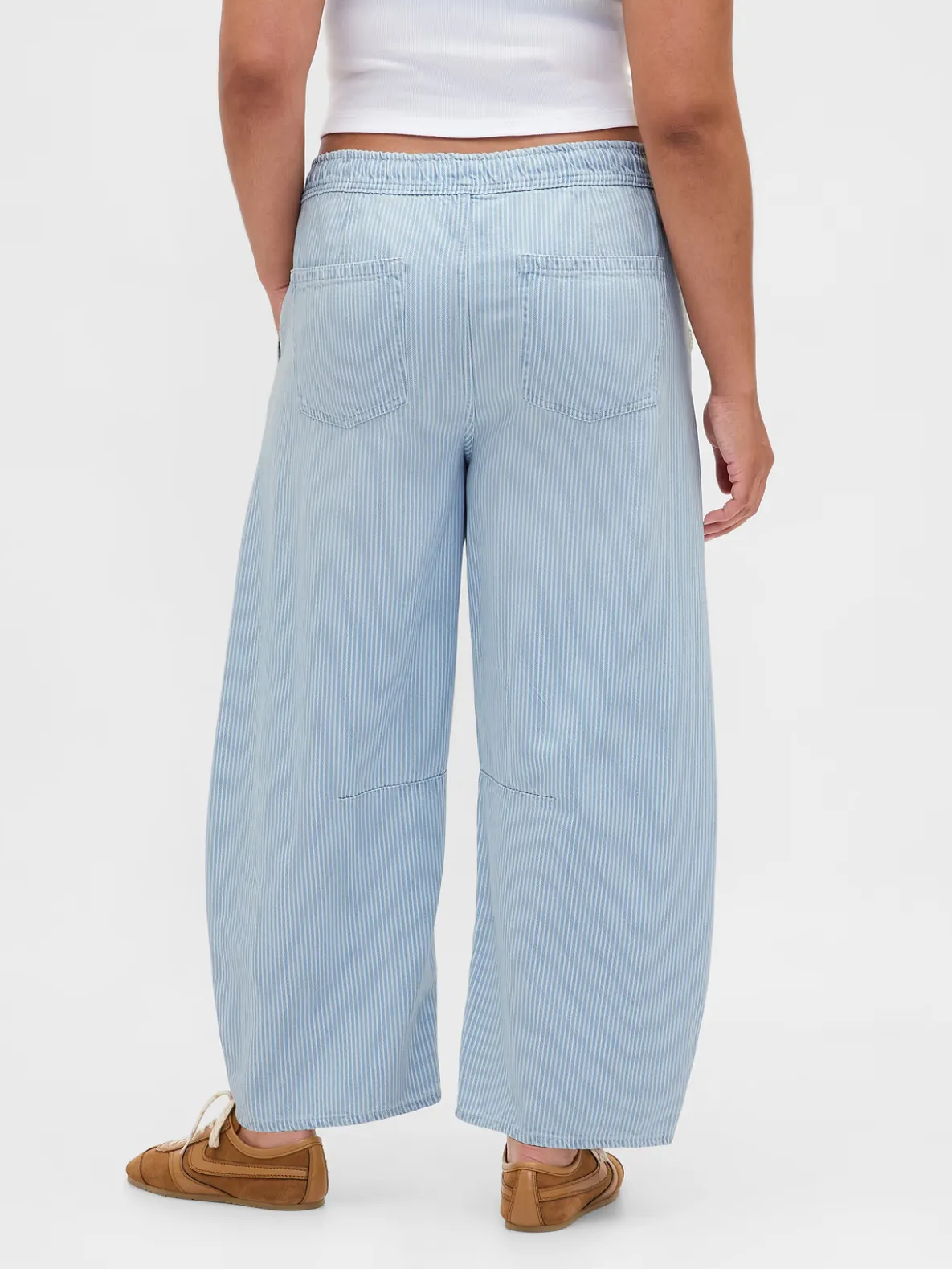 Mid Rise UltraSoft Denim Stripe Easy Horseshoe Jeans